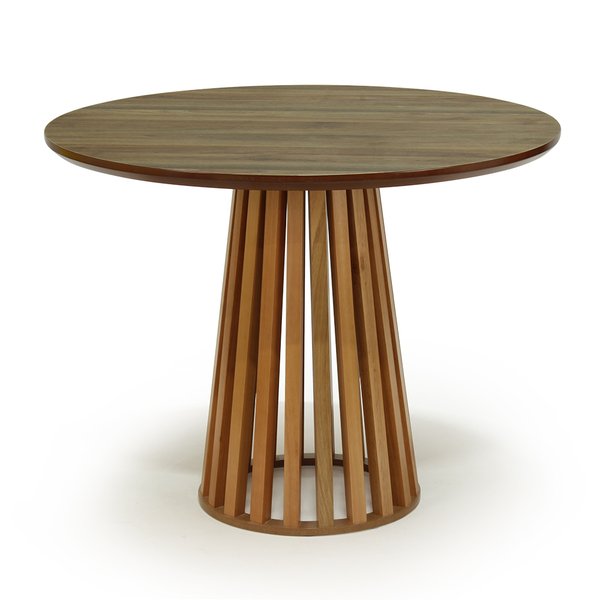 mesa de jantar redonda 100cm luana natural amadeirada magazine decor