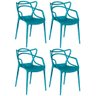 kit 4 cadeiras allegra turquesa
