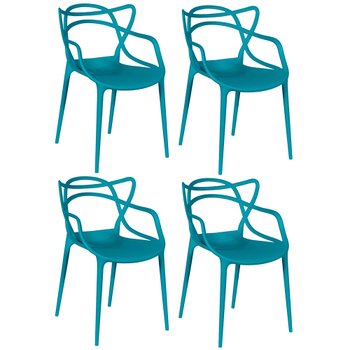 kit 4 cadeiras allegra turquesa