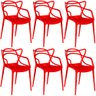 kit 6 cadeiras allegra vermelha