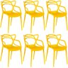 kit 6 cadeiras allegra amarela