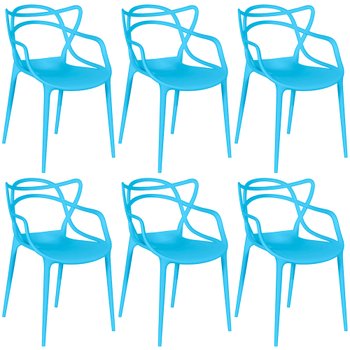 kit 6 cadeiras allegra azul