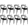 kit 8 cadeiras allegra preta