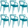 kit 6 cadeiras allegra turquesa