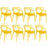 kit 8 cadeiras allegra amarela