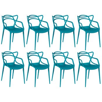 kit 8 cadeiras allegra turquesa