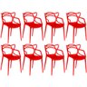 kit 8 cadeiras allegra vermelha
