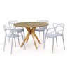 mesa de jantar redonda 120cm marci natural com 4 cadeiras allegra magazine decor 5