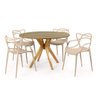 mesa de jantar redonda 120cm marci natural com 4 cadeiras allegra magazine decor 6