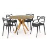 mesa de jantar redonda 120cm marci natural com 4 cadeiras allegra magazine decor 7