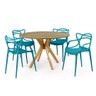 mesa de jantar redonda 120cm marci natural com 4 cadeiras allegra magazine decor 8