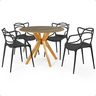 mesa de jantar redonda 100cm marci natural com 4 cadeiras allegra magazine decor 7