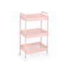 carrinho multiuso organizador rosa 3 prateleiras magazine decor 4