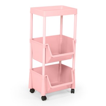 carrinho multiuso pratico 3 prateleiras em plastico com rodizio 4