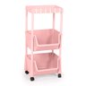 carrinho multiuso pratico 3 prateleiras em plastico com rodizio 5