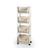 carrinho multiuso 4 prateleiras em plastico com rodizio creme 2