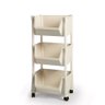 carrinho multiuso organizador 3 prateleiras em plastico com rodizio creme 2