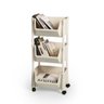 carrinho multiuso organizador 3 prateleiras em plastico com rodizio creme 3