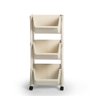 carrinho multiuso organizador 3 prateleiras em plastico com rodizio creme 4