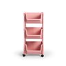 carrinho multiuso organizador 3 prateleiras em plastico com rodizio rosa 1