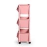 carrinho multiuso organizador 3 prateleiras em plastico com rodizio rosa 2