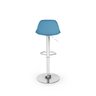 banqueta alta base giratoria com encosto e regulagem de altura leda turquesa 1