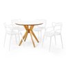 conjunto mesa de jantar redonda marci premium branca 100cm com 4 cadeiras allegra 4