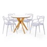 conjunto mesa de jantar redonda marci premium branca 100cm com 4 cadeiras allegra 5