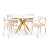 mesa de jantar redonda marci premium branca 120cm com 4 cadeiras allegra 6