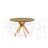mesa de jantar redonda marci premium natural 120cm com 4 cadeiras allegra 4