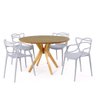 mesa de jantar redonda marci premium natural 120cm com 4 cadeiras allegra 5