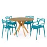 mesa de jantar redonda marci premium natural 120cm com 4 cadeiras allegra 8