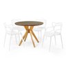 mesa de jantar redonda marci premium natural 100cm com 4 cadeiras allegra 4
