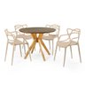 mesa de jantar redonda marci premium natural 100cm com 4 cadeiras allegra 6