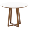 mesa de jantar redonda lara premium 100cm em madeira macica e mdf branco 4