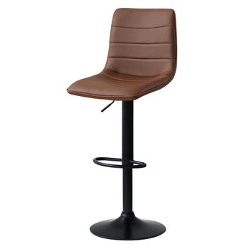 banqueta alta estilo estofada com base giratoria e regulagem de altura marrom 3