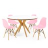 mesa de jantar redonda branca marci premium com 4 cadeiras eames eiffel 11