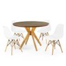 mesa de jantar redonda 100cm natural marci premium com 4 cadeiras eames eiffel 5
