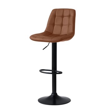 banqueta alta elegance estofada com base giratoria e regulagem de altura marrom 3