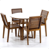 conjunto mesa de jantar redonda branca lara premium 100cm com 4 cadeiras isabela natural