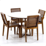 conjunto mesa de jantar redonda branca lara premium 120cm com 4 cadeiras isabela natural 1