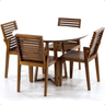conjunto mesa de jantar redonda branca lara premium 120cm com 4 cadeiras isabela natural 2