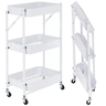carrinho multiuso organizador dobravel com 3 prateleiras branco 1
