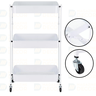 carrinho multiuso organizador dobravel com 3 prateleiras branco 2