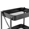 carrinho multiuso organizador dobravel com 3 prateleiras preto 2