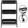 carrinho multiuso organizador dobravel com 3 prateleiras preto 2