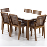 mesa de jantar retangular luiza 160cm branca com 6 cadeiras em madeira isabela natural 2