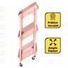 carrinho multiuso organizador dobravel com 3 prateleiras rosa 4