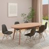 conjunto mesa de jantar oval vertice 190cm natural com 6 cadeiras eames eiffel 1