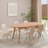 conjunto mesa de jantar oval vertice 190cm natural com 6 cadeiras eames eiffel 3